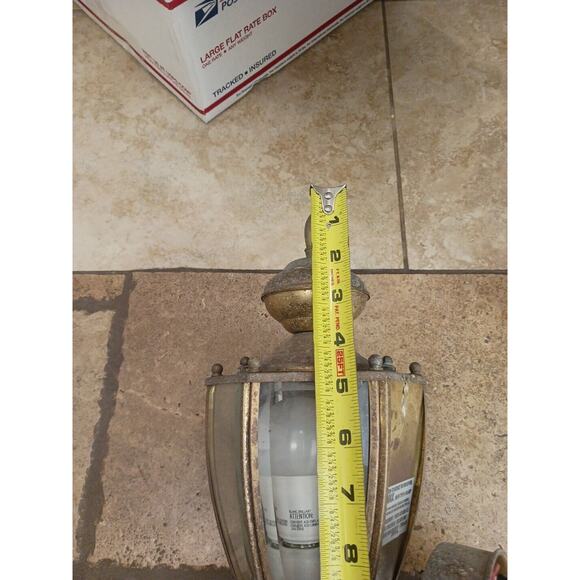 AGED BRASS Motion Outdoor Light Fixture Farmhouse Cottage Beachy Movie Set Prop - Picture 13 of 16